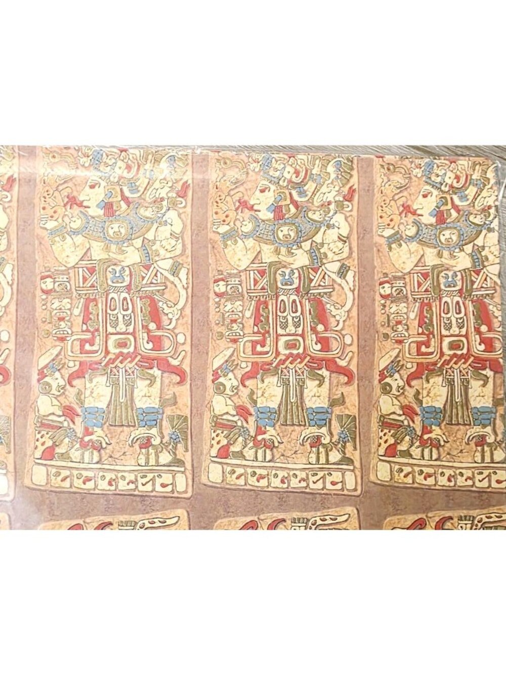 Vtg Charm Craft K'inich Janaab Mayan King Mexico Gfit Wrapping Paper Scrapbook